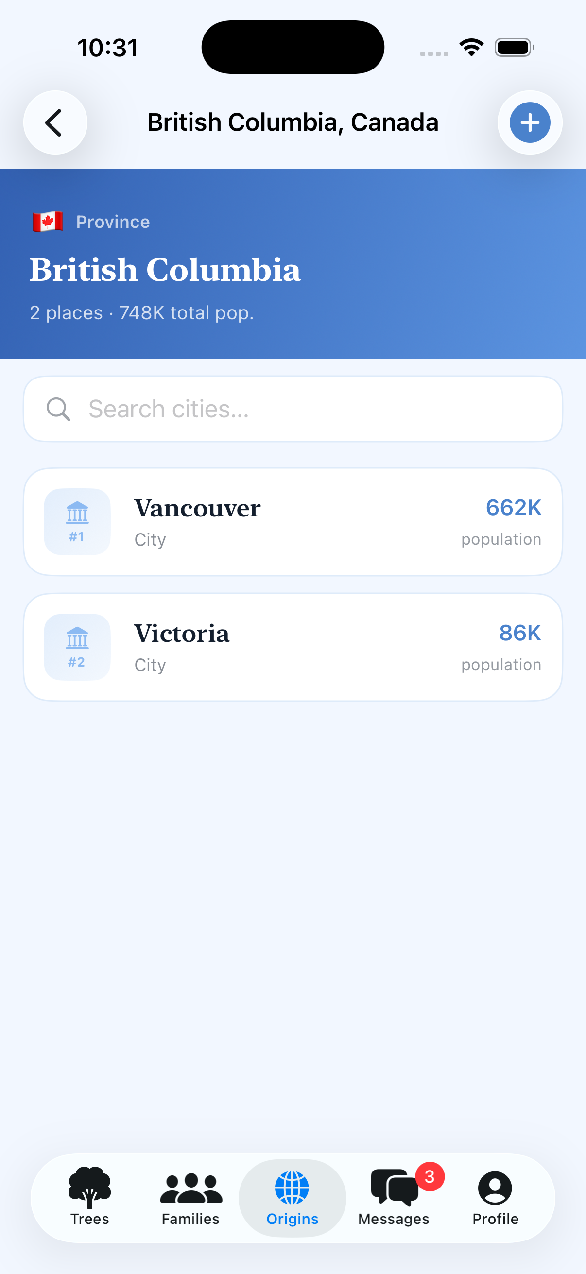 relationpoint Origins — British Columbia cities list